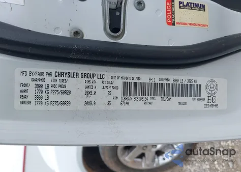 2012 Ram 1500 Laramie z USA, uszkodzony, nr VIN 1C6RD7NT6CS109134